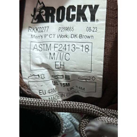 Rocky Men's Waterproof Logger Boots - Composite Toe Sz 15M - Picture 6 of 9